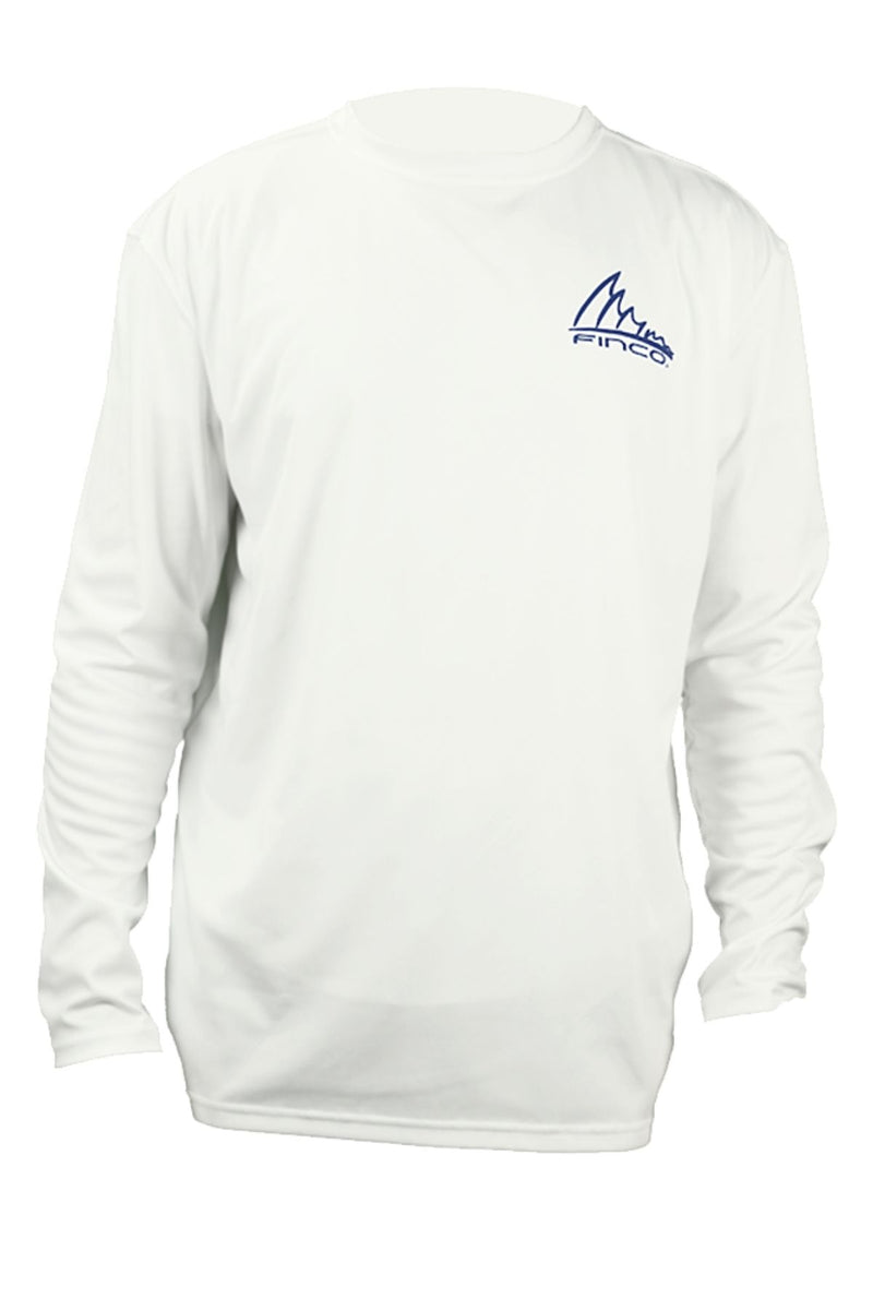 Blue Marlin Long Sleeve Performance in White XL