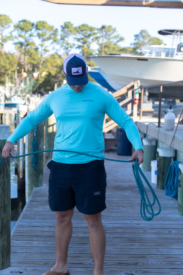 Gulf Proven Blue Marlin Long Sleeve Performance in Columbia Blue